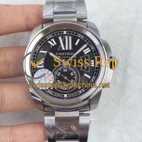 Replica Cartier Calibre de Cartier W7100016 42MM JF Stainless steel Black Dial Swiss Calibre 1904-PS MC