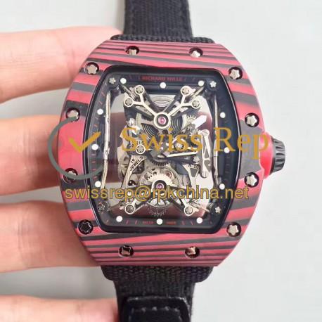 Replica Richard Mille RM50-27-01 NTPT KV Red Forged Carbon Black & Skeleton Dial M9015