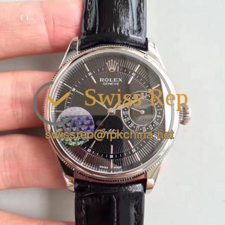 Replica Rolex Cellini Date 50519 VF Stainless Steel Black Dial Swiss 3165