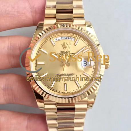 Replica Rolex Day-Date 40 228238 N Yellow Gold Champagne Dial Swiss 3255