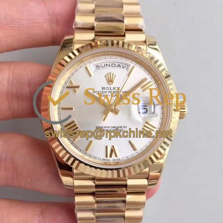 Replica Rolex Day-Date 40 228238 N Yellow Gold Rhodium Dial Swiss 3255