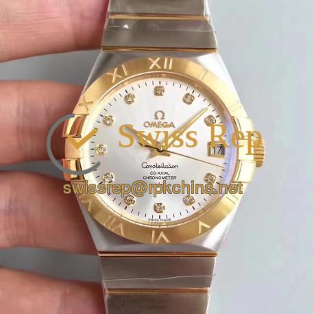 Replica Omega Constellation 123.20.38.21.52.002 38MM SSS Stainless Steel & Yellow Gold Rhodium Dial Swiss 8500