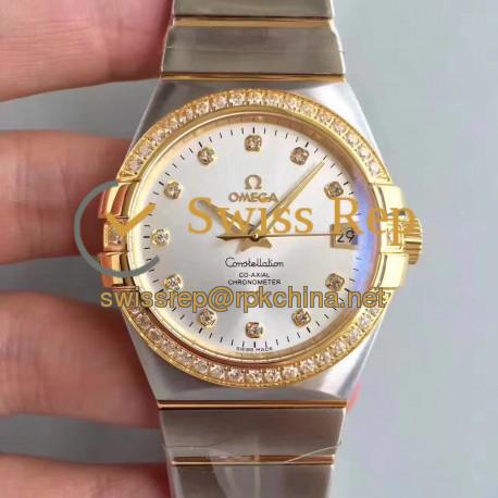 Replica Omega Constellation 123.25.38.21.52.002 38MM SSS Stainless Steel & Yellow Gold Rhodium Dial Swiss 8500