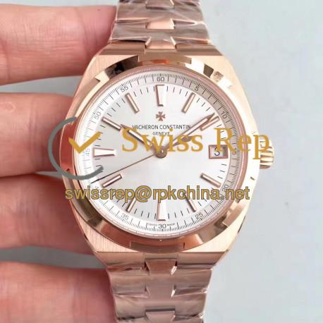 Replica Vacheron Constantin Overseas 47040 8F Rose Gold White Dial Swiss 5100