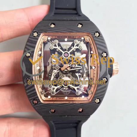 Replica Richard Mille RM50-27-01 NTPT KV Black Forged Carbon Gold & Skeleton Dial M9015