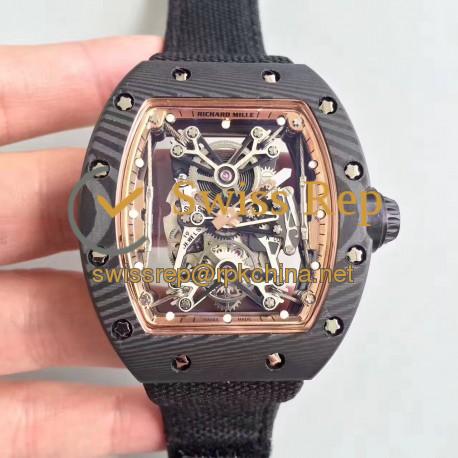 Replica Richard Mille RM50-27-01 NTPT KV Black Forged Carbon Gold & Skeleton Dial M9015