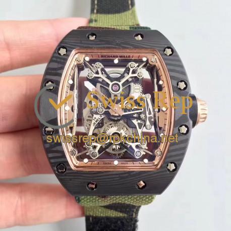 Replica Richard Mille RM50-27-01 NTPT KV Black Forged Carbon Gold & Skeleton Dial M9015