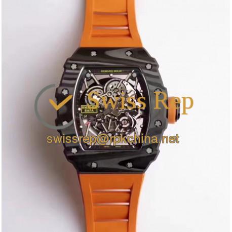 Replica Richard Mille RM35-02 Rafael Nadal KV Forged Carbon Black & Skeleton Dial M6T51