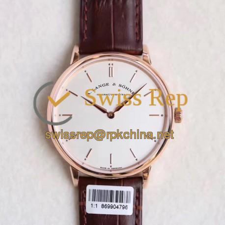 Replica A. Lange & Sohne Saxonia Thin 211.032 V6 Rose Gold White Dial M9015