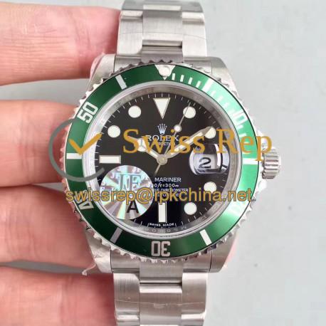 Replica Rolex Submariner Date 16610LV 50TH Anniversary JF Stainless Steel Black Dial swiss 3135