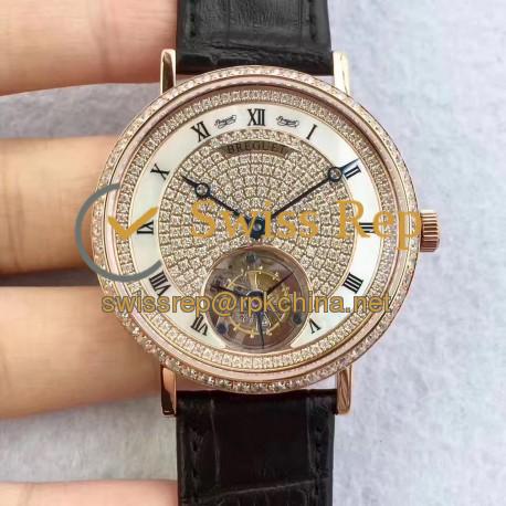 Replica Breguet Grand Complication Tourbillon JL Rose Gold & Diamonds Diamond Dial Swiss Caliber 558