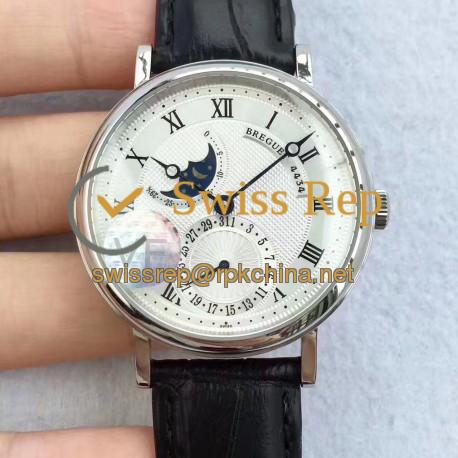 Replica Breguet Classique Moonphase 4434 VF Stainless Steel Silver Dial Swiss Caliber 5165R