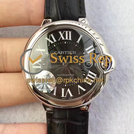 Replica Cartier Ballon Bleu 42MM WSBB0003 JF Stainless Steel Black Dial Swiss 2824-2