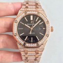 Replica Audemars Piguet Royal Oak 15400 N Rose Gold & Diamond Back Dial Swiss 3120