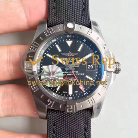 Replica Breitling Avenger II GMT A3239010/BF04/109W/M20BASA.1 GF Stainless Steel Black Dial Swiss 2836-2