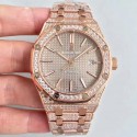 Replica Audemars Piguet Royal Oak 15400 N Rose Gold & Diamond Grey Dial Swiss 3120