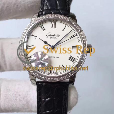 Replica Glashutte Original Senator Excellence V4 1-39-52-01-02-04 GF Stainless Steel & Diamonds White Dial Swiss Caliber 39-52