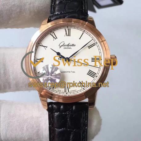 Replica Glashutte Original Senator Excellence V4 1-39-52-01-01-04 GF Rose Gold White Dial Swiss Caliber 39-52