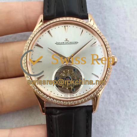 Replica Jaeger-LeCoultre Master Ultra Thin Tourbillon 1322410 JF Rose Gold & Diamonds Silver Dial Swiss Tourbillon