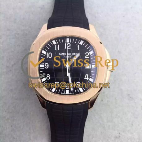 Replica Patek Philippe Aquanaut Jumbo 5167R-001 MK Rose Gold Black Dial Swiss 324SC