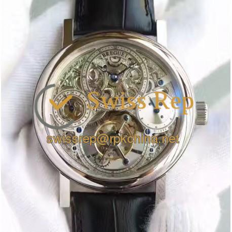 Replica Breguet Grand Complication Tourbillon AX Stainless Steel Silver Skeleton Dial Swiss Tourbillon