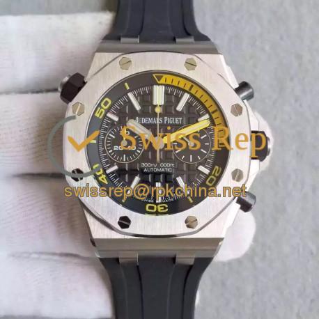 Replica Audemars Piguet Royal Oak Offshore Diver Chronograph 26703ST.OO JF Stainless Steel Black Dial Swiss 3124