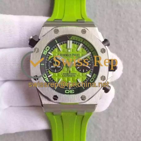 Replica Audemars Piguet Royal Oak Offshore Diver Chronograph 26703ST.OO.A038CA.01 JF Stainless Steel Green Dial Swiss 3124