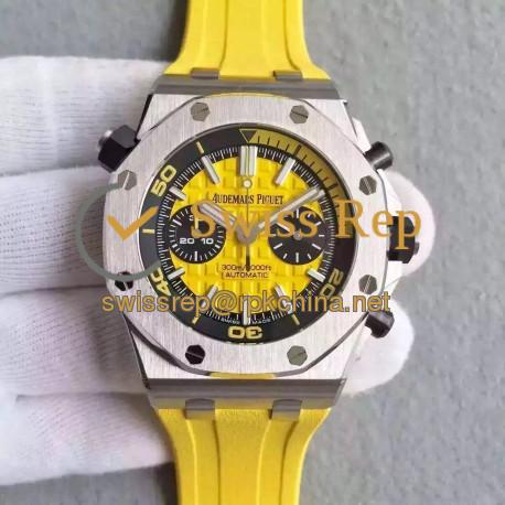 Replica Audemars Piguet Royal Oak Offshore Diver Chronograph 26703ST.OO.A051CA.01 JF Stainless Steel Yellow Dial Swiss 3124