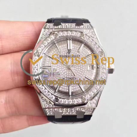 Replica Audemars Piguet Royal Oak 15450 JF Stainless Steel & Diamonds Diamond Dial Swiss 3120