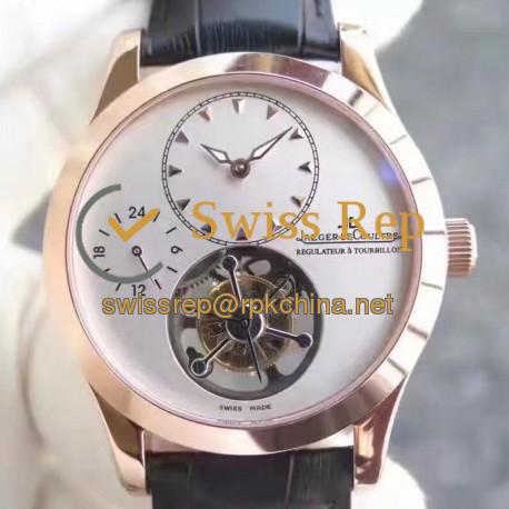 Replica Jaeger-LeCoultre Master Grande Tradition Tourbillon BM Rose Gold Silver Dial Swiss Tourbillon