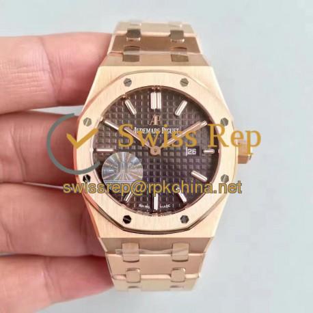 Replica Audemars Piguet Royal Oak 15450 JF Rose Gold Brown Dial Swiss 3120