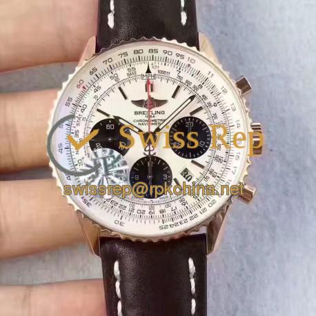 Replica Breitling Navitimer 01 RB012012.BA49.435X.R20BA.1 JF Rose Gold White Dial SWISS 7750