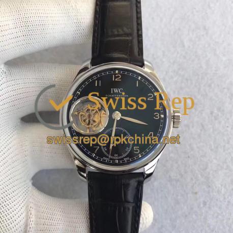 Replica IWC Portugieser Tourbillon IW546301 YL Stainless Steel Black Dial Swiss Caliber 65192