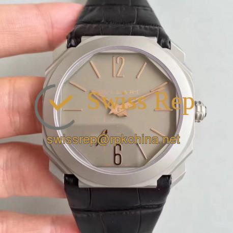 Replica Bvlgari Octo Finissimo 102711 JL Titanium Grey Dial Swiss 2824-2