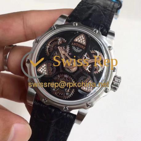 Replica Antoine Preziuso Tourbillon of Tourbillons LE Stainless Steel Black Skeleton Dial Swiss Caliber AFP-TTR-3X