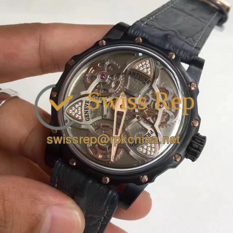 Replica Antoine Preziuso Tourbillon of Tourbillons LE PVD Silver Skeleton Dial Swiss Caliber AFP-TTR-3X