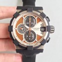 Replica Concord C1 Chronograph 0320007 N Stainless Steel & Black Rubber Orange Dial Swiss 7750