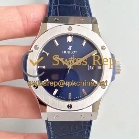 Replica Hublot Classic Fusion Titanium Blue 511.NX.7170.LR JJ Titanium Blue Dial Swiss HUB1112