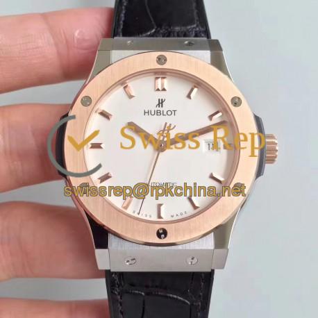 Replica Hublot Classic Fusion Titanium King Gold 511.NO.1181.LR JJ Titanium White Dial Swiss HUB1112