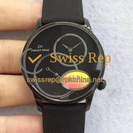 Replica Jaquet Droz Grande Seconde JD V3 Black Ceramic Black Dial Swiss 2663P