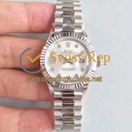 Replica Rolex Lady Datejust 28 279166 28MM N Stainless Steel Silver Dial Swiss 2236