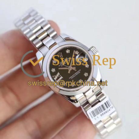 Replica Rolex Lady Datejust 28 279160 28MM N Stainless Steel Black Dial Swiss 2671